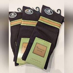 NWT Vannucci Couture Brown Imperial Cotton Dress socks 3 pairs M 4-8 W 5-9